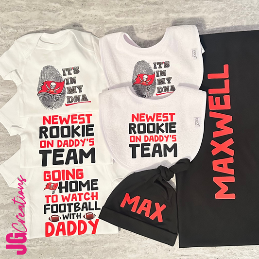 Personalized Baby Football Coming Home Outfit Set